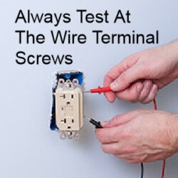 How to check for electrical power on the terminal screws before working on your GFCI outlet