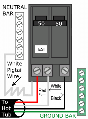 4 wire hot tub schematic diagram to circuit breaker installation